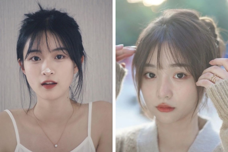 Tóc búi thấp mái phồng cực xinh dành cho nàng mặt tròn