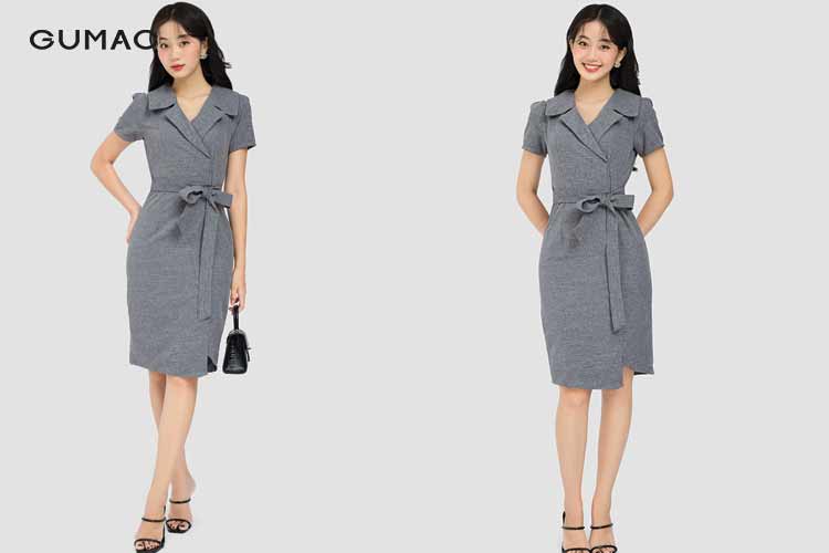 Giay cao got den xanh va tui cung mau