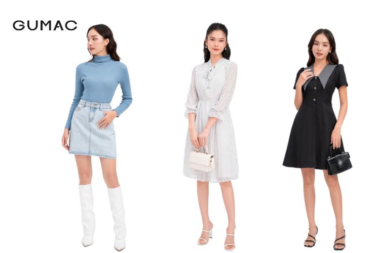 Váy đầm màu xanh biển, màu trắng, đen, ghi&nbsp;&nbsp;