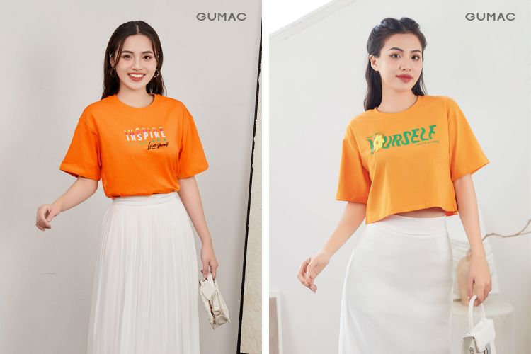 màu cam phối với màu trắng