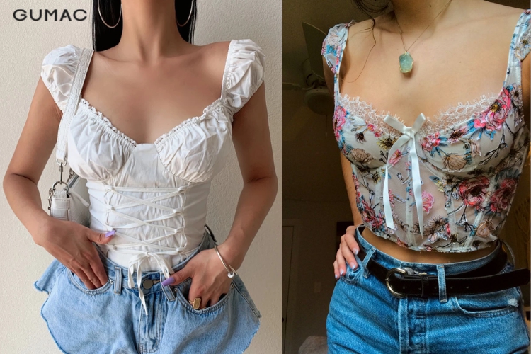 Áo Corset phối quần jean cá tính