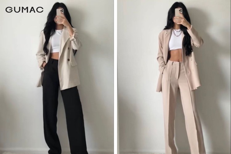Diện áo croptop quần lưng cao kết hợp áo vest Diện áo croptop quần lưng cao kết hợp áo vest