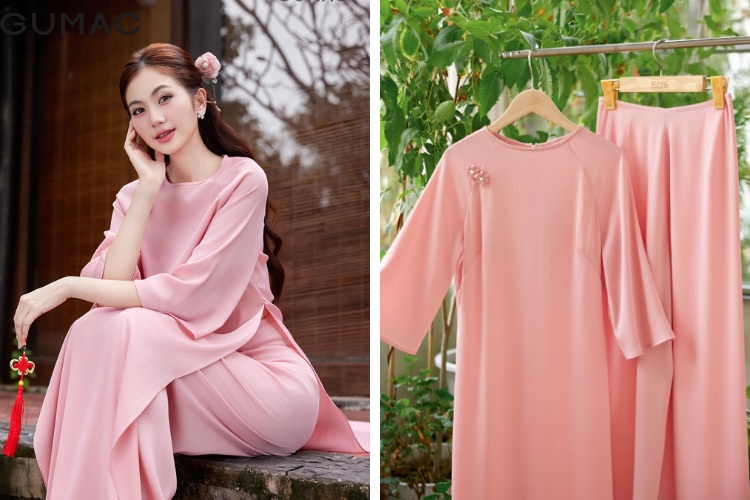 Ao dai chat lieu satin gan