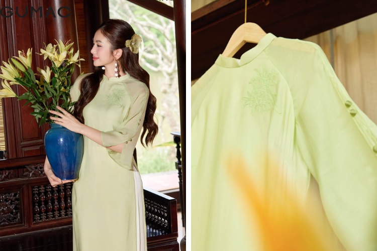 Ao dai GUMAC cao cap chat lieu to moc