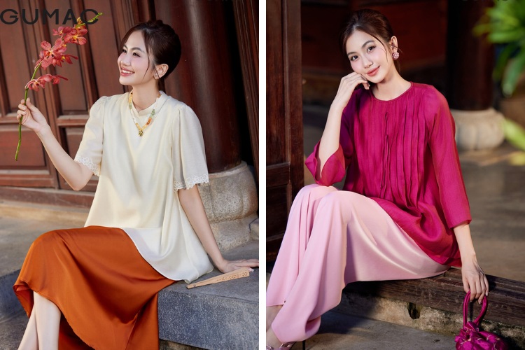 Cac chat lieu ao dai Tet GUMAC ben dep