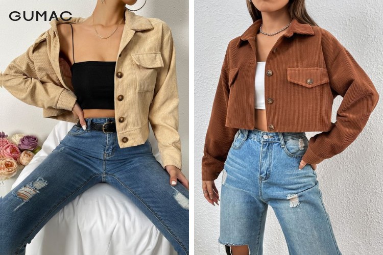 Mix áo khoác dáng ngắn và quần jean cạp cao