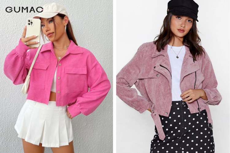 Phối áo khoác lửng croptop cùng chân váy dịu dàng