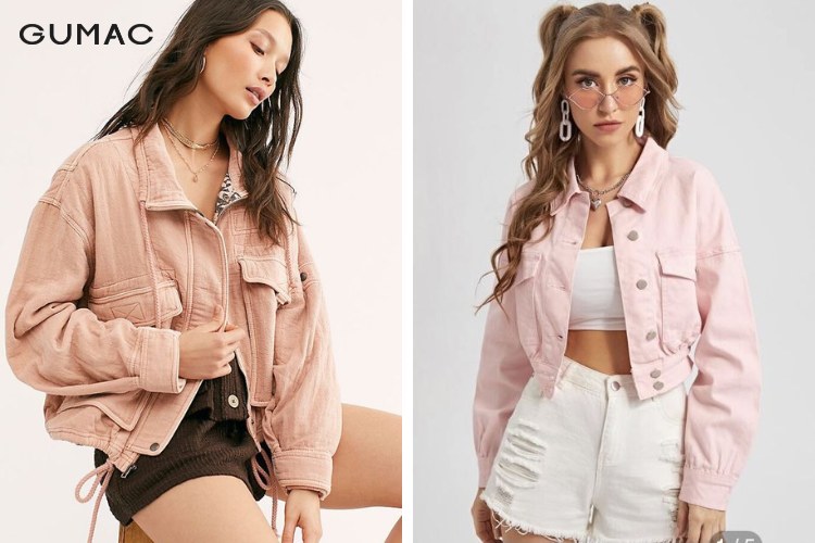 Mặc áo khoác croptop cùng quần short năng động