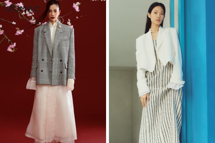 Phối áo dài cùng áo vest thời thượng Phối áo dài cùng áo vest thời thượng