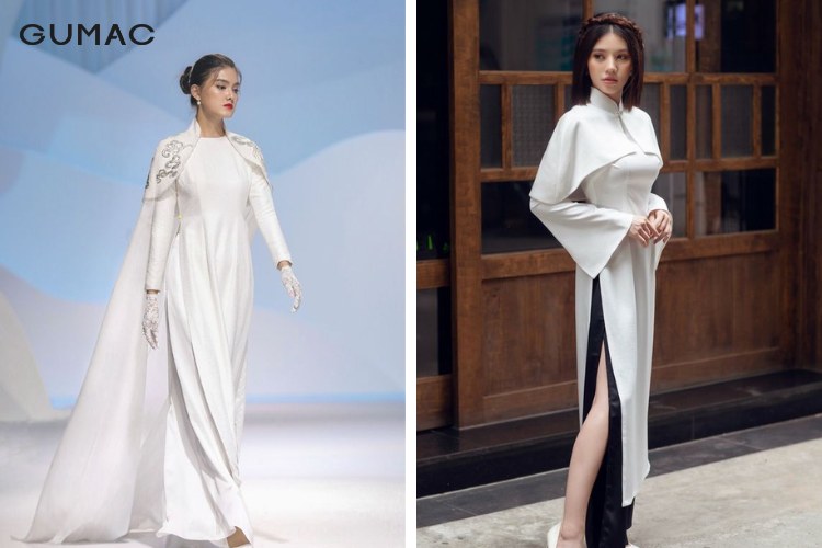 Thời trang áo khoác lông mặc ngoài áo dài Thời trang áo khoác lông mặc ngoài áo dài