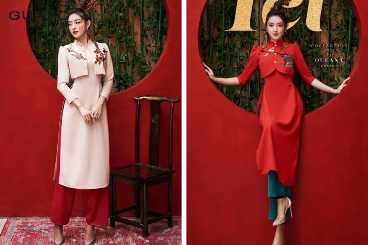 Diện áo khác cùng với áo dài cách tân Diện áo khác cùng với áo dài cách tân