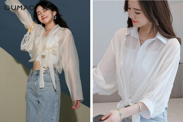 Áo tanktop phối quần ống rộng và áo khoác voan mỏng Áo tanktop phối quần ống rộng và áo khoác voan mỏng