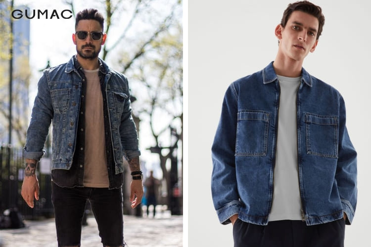 Denim Jacket phối với T-shirt&nbsp;