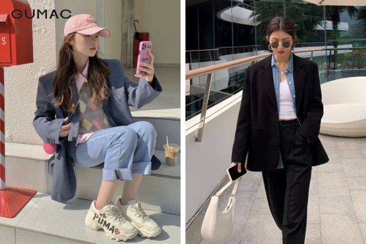 Layer 3 lớp với áo blazer