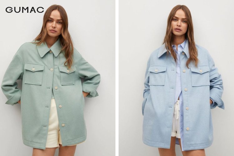 Áo sơ mi denim kiểu oversize Áo sơ mi denim kiểu oversize