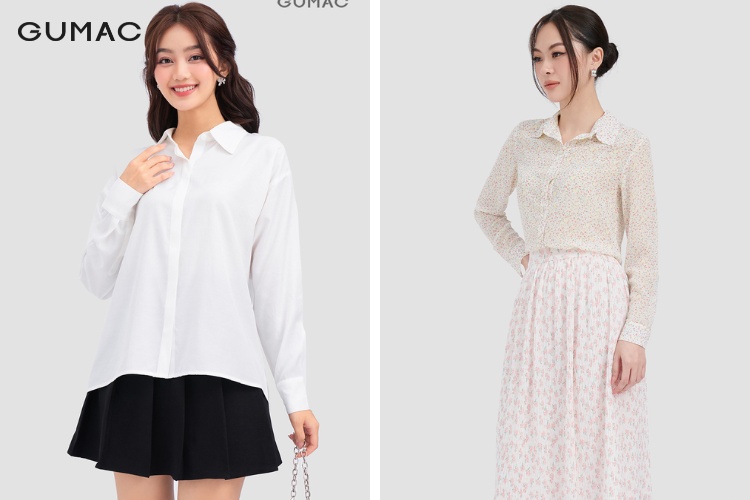 Mix chân váy cùng áo sơ mi nữ cho mùa hè