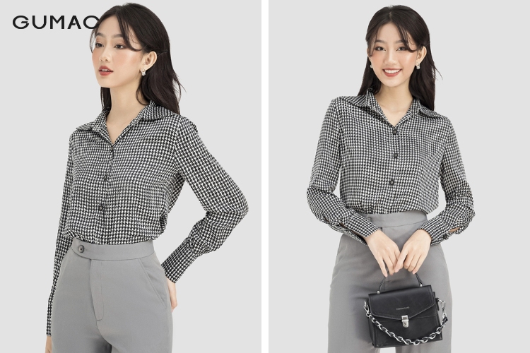 Áo sơ mi cho nữ kiểu sóng tay để diện vào mùa xuân