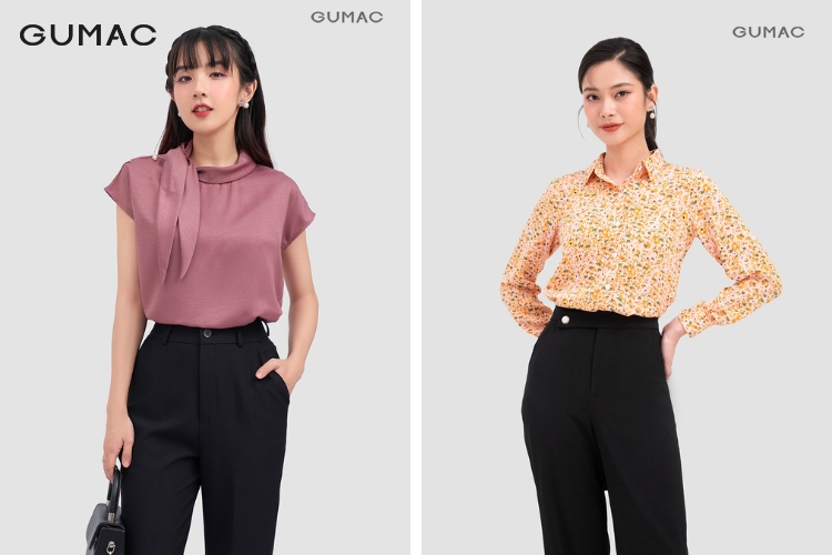 Diện quần jeans dài với áo sơ mi nữ năng động