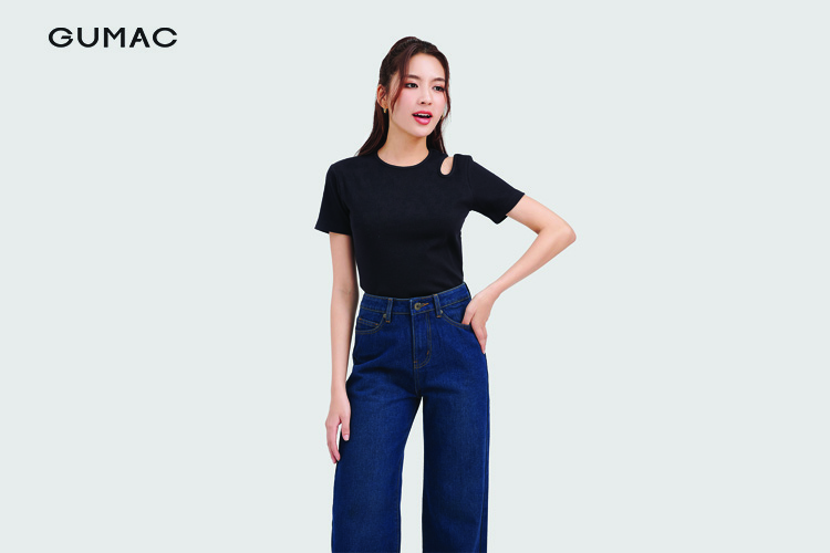 ao thun tay lo mix cung quan culottes jean