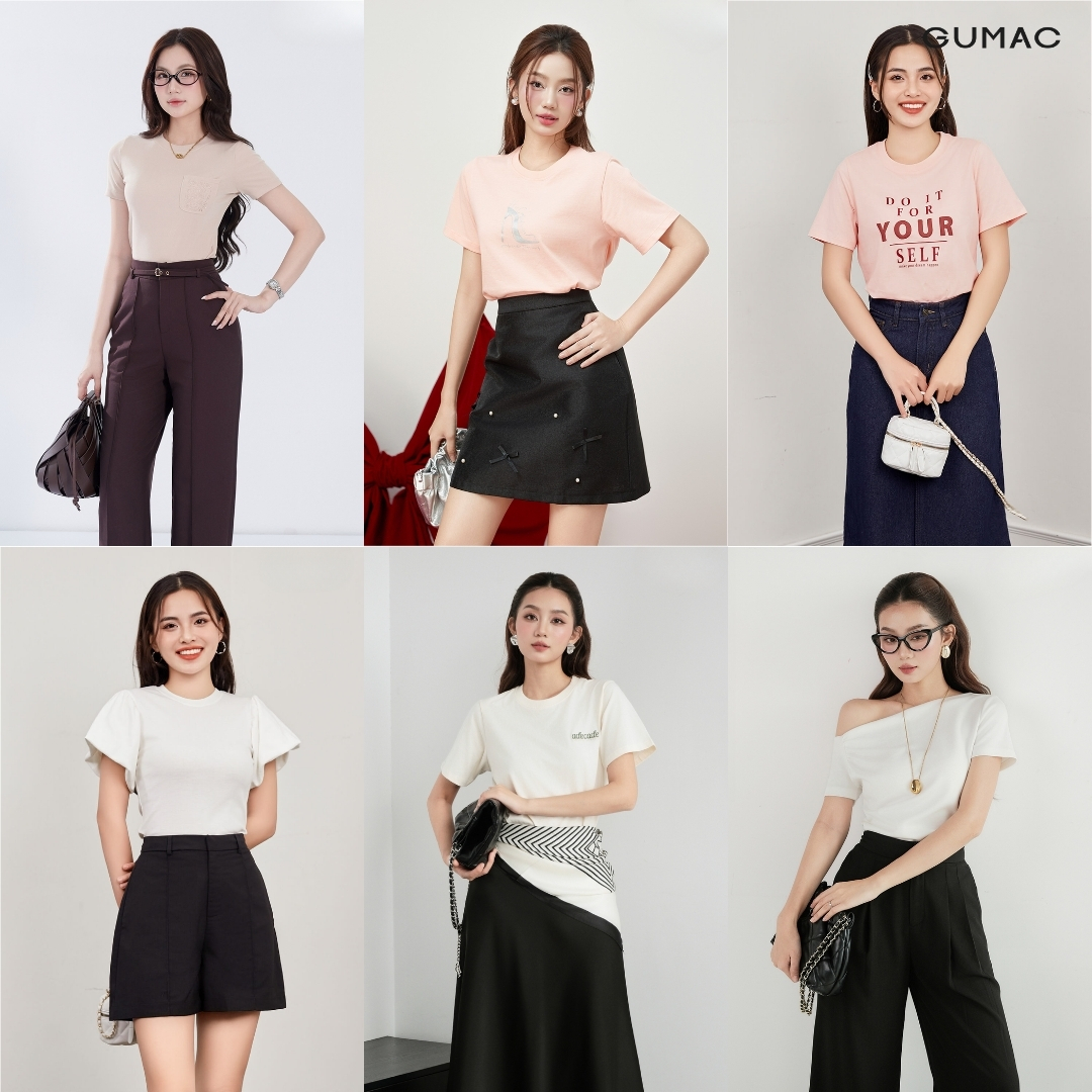 nhung mau ao thun hang hieu nu tay ngan dep cua gumac