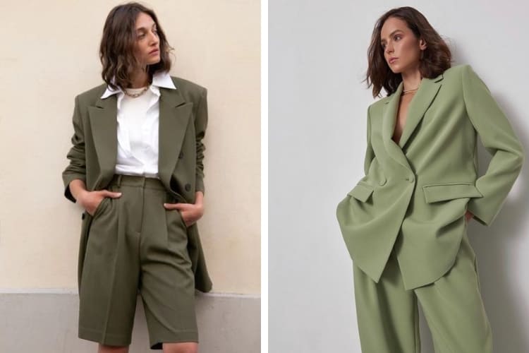 Áo xanh lá mặc với quần màu gì phối đồ cùng tông màu