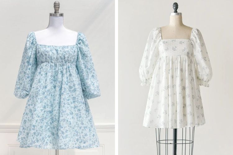 Váy Babydoll Cổ Yếm Phối Tay Nơ 💙 HD Clothings 💙 Đầm suông cộc tay basic,  thiết kế tiểu thư bánh bèo Ulzzang | Shopee Việt Nam