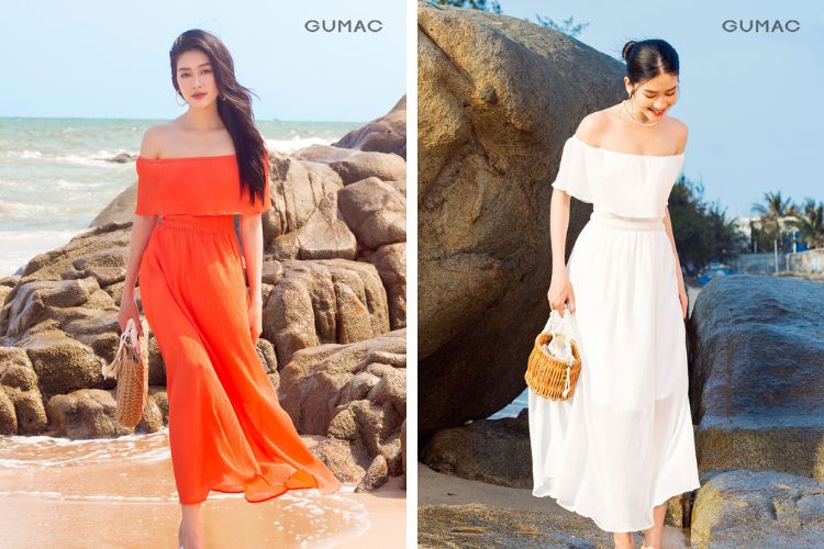 các mẫu váy cho người béo bụng dam maxi nhe nhang