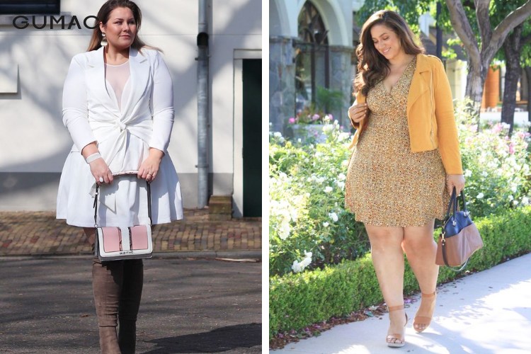 Phối áo blazer với đầm dáng suông cho người mập