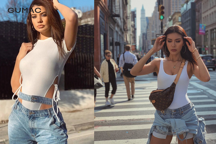 Kết hợp bodysuit cùng quần short