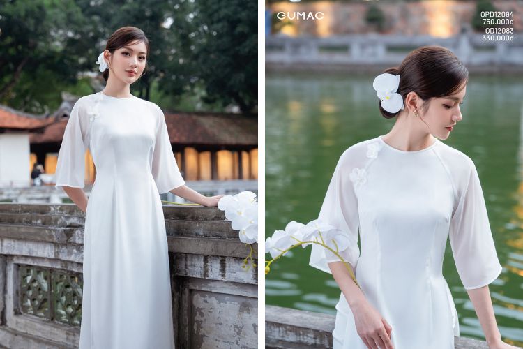 Áo dài cách tân phối ren quyến rũ Áo dài cách tân phối ren quyến rũ