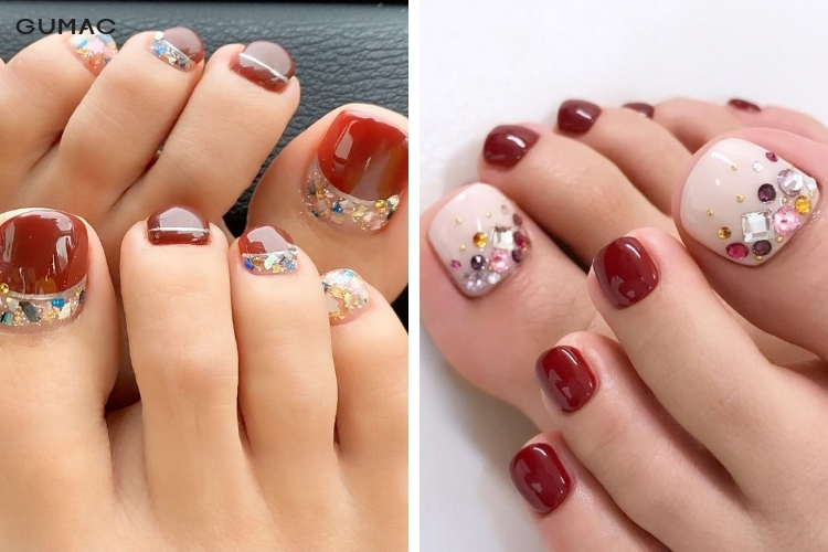 nail chan do dinh da dep ca tinh