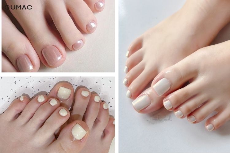 kieu nail chan dep son gel tron