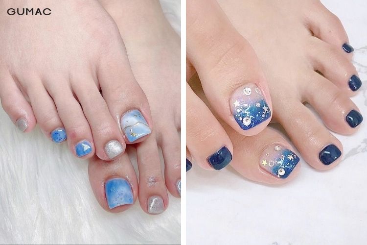 mau nail mong chan dep di bien