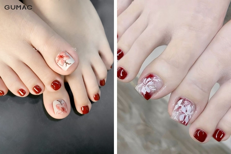 nail chan do ve hoa dep doc dao