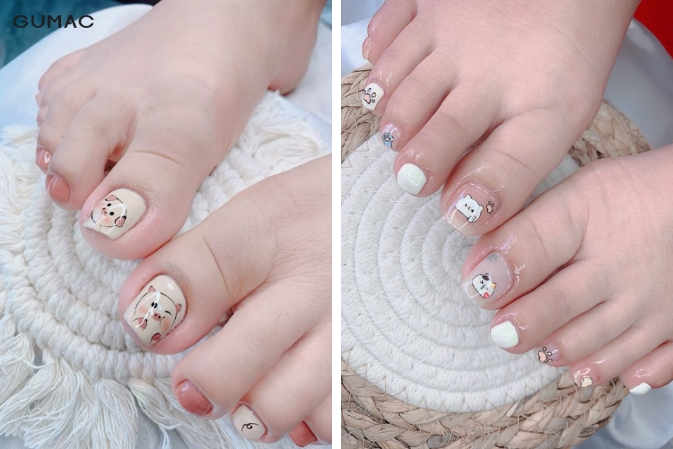 mau nail chan dep ve hinh thu vi