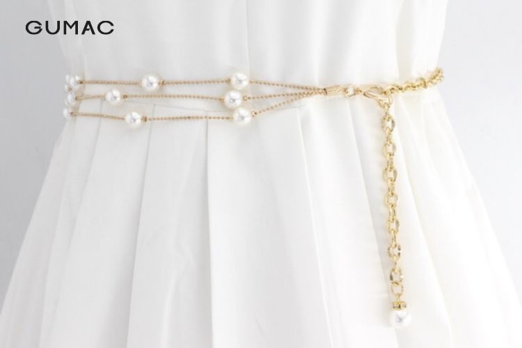 Dây thắt lưng đính kết ngọc trai Dây thắt lưng đính kết ngọc trai