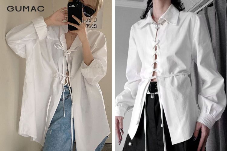 Áo sơ mi thắt dây
