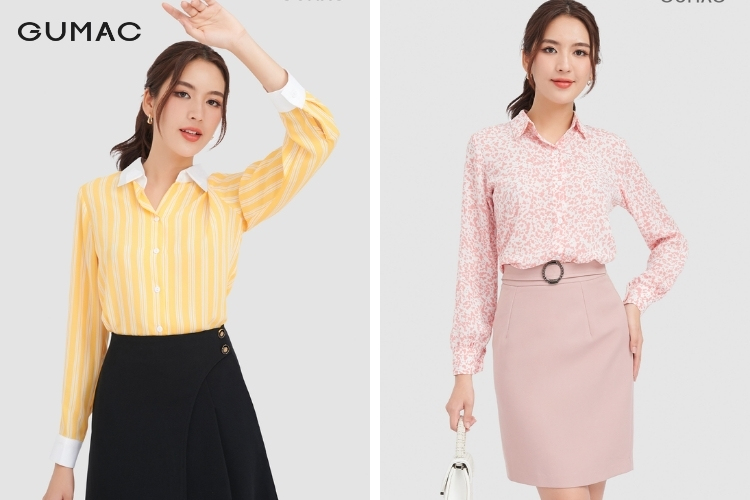 Diện áo sơ mi form dài cùng chân váy trẻ trung