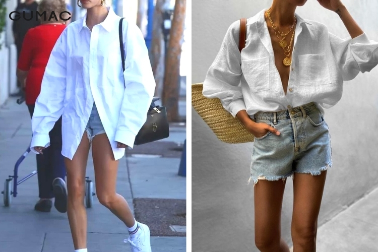 Phong cách giấu quần với quần short năng động