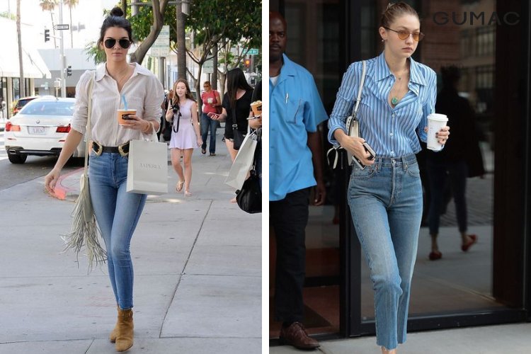 Mix áo sơ mi cùng quần jean skinny Mix áo sơ mi cùng quần jean skinny