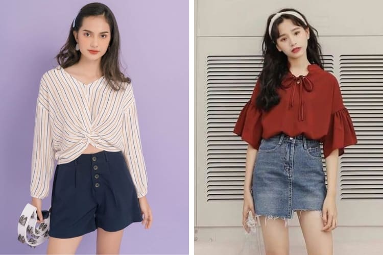 cách phối đồ cho người lùn cùng áo peplum