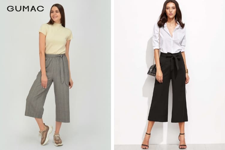 Quần culottes ống rộng không phù hợp cho nữ 1m50
