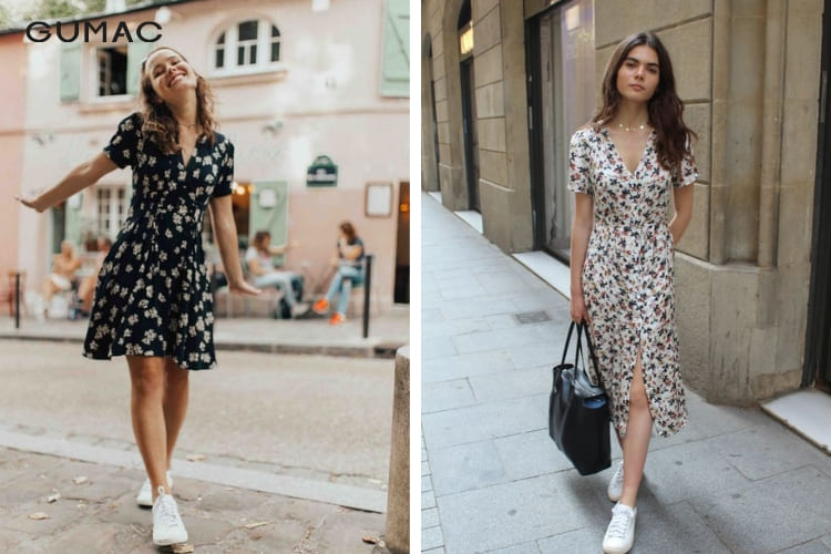 Chọn kiểu váy thắt eo gọn gàng, nữ tính