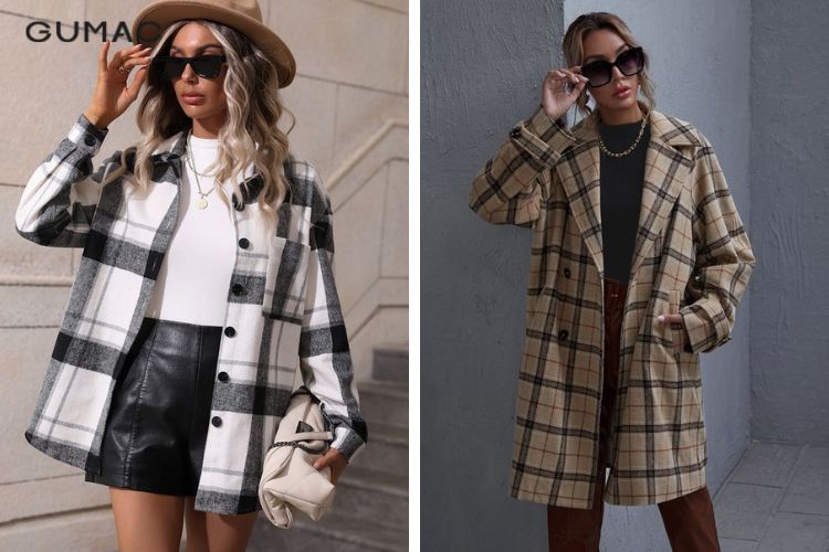 Cách phối đồ với áo dạ kẻ caro cực trendy