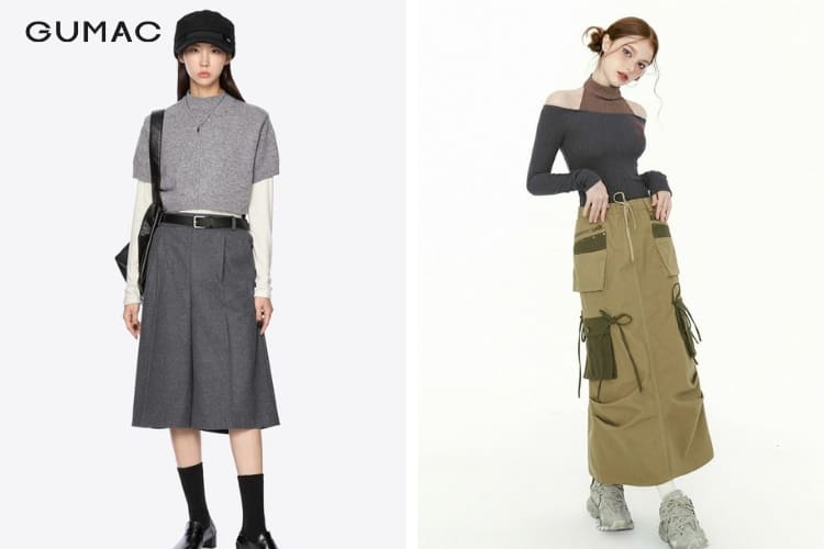 cách phối đồ với áo thun tay dài cùng chân váy dài cách phối đồ với áo thun tay dài cùng chân váy dài