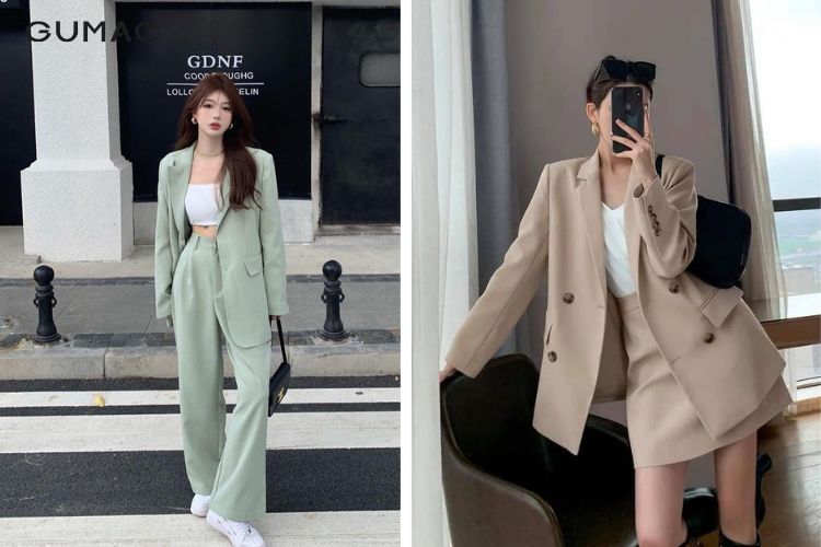 Blazer kết hợp cùng áo 2 dây