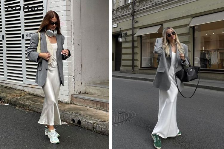 Mặc áo blazer đi giày thể thao