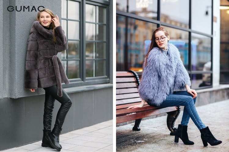 Boot cổ ngắn và áo lông