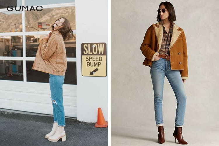 Giày boot cổ ngắn mix với quần áo sọc caro