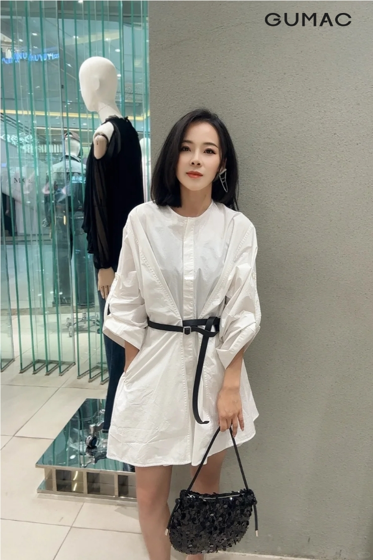 Cách phối thắt lưng với đầm liền cực chất